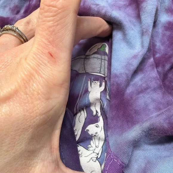 RIPNDIP Tie Dye Pocket Tee (Hidden Cat UFO Graphic) Size XS 1992 - Picture 3 of 5